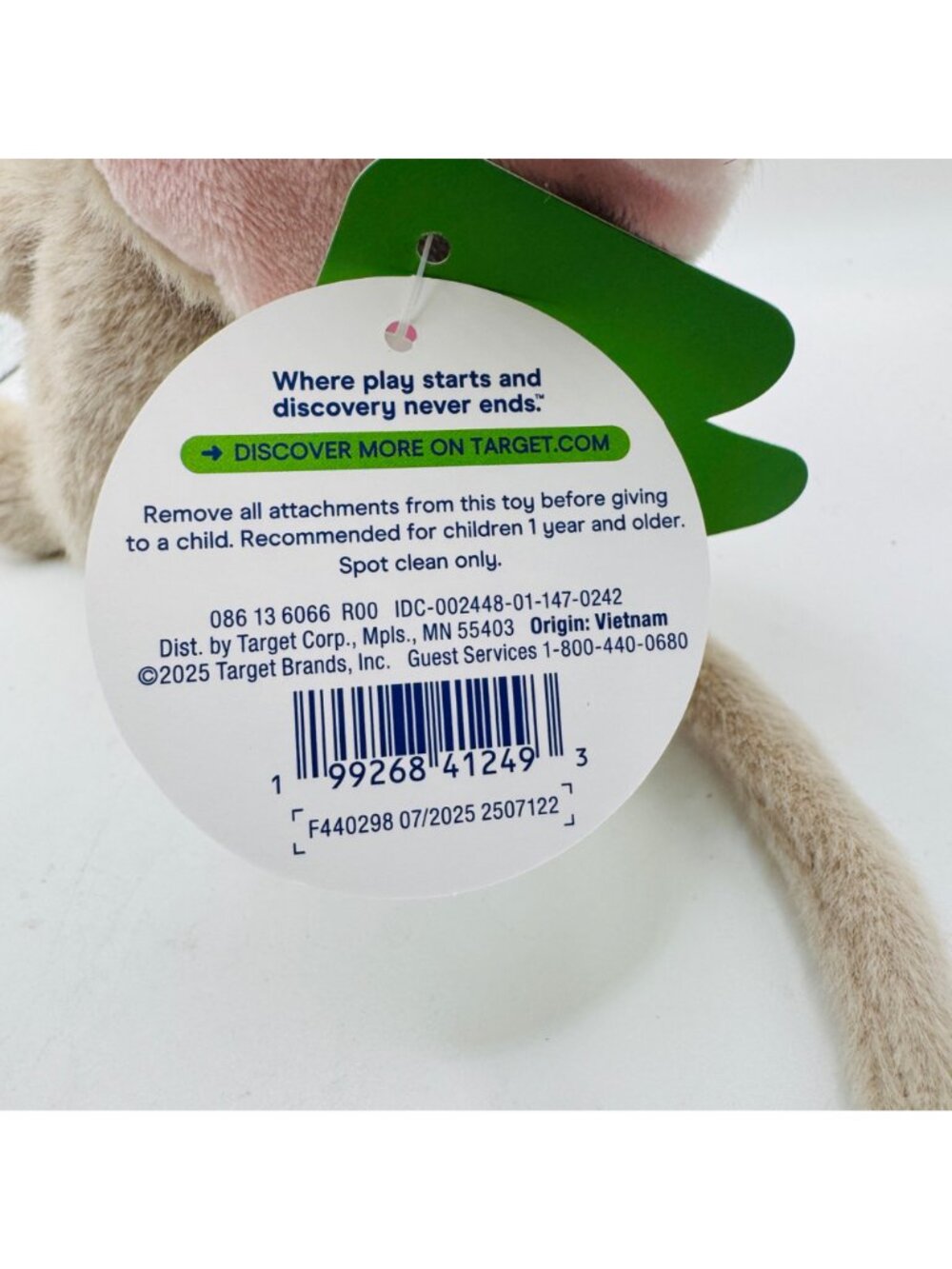 Gigglescape Plush Mouse Toy With Red Earmuffs For Ages 1+ - Picture 5 of 5